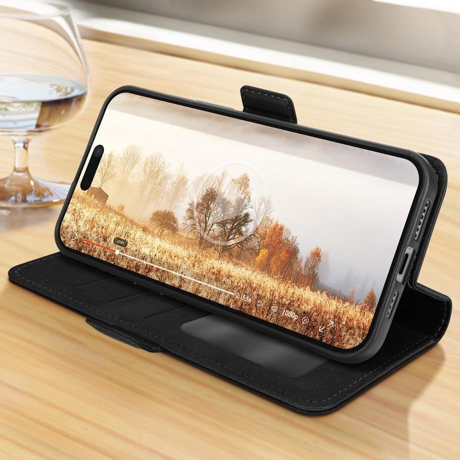 Avizar  Custodia a libro iPhone 15 Pro Max nera 