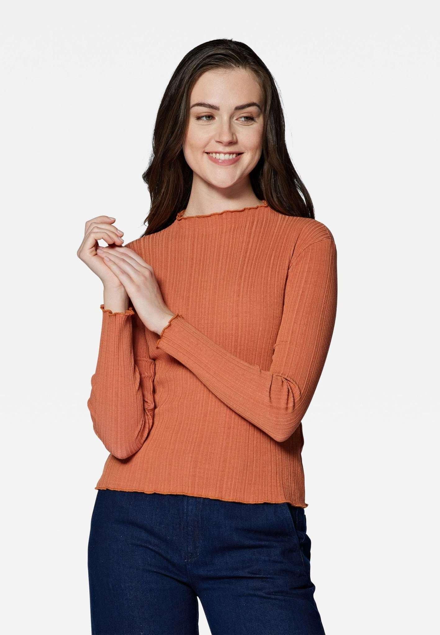 Image of Langarmshirts Long Sleeve Top Damen Orange M
