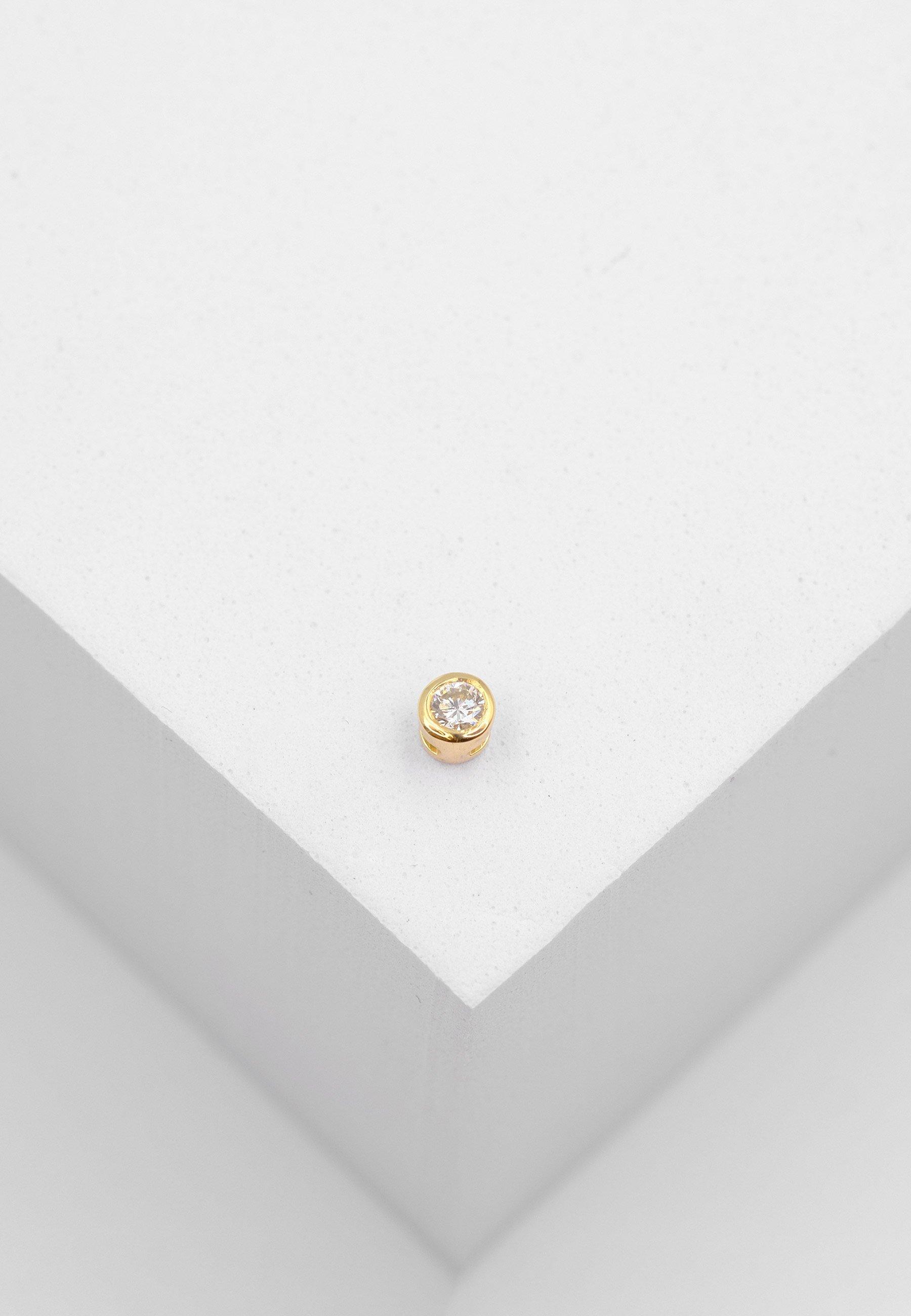 MUAU Schmuck  Solitär Anhänger Zargenfassung Gelbgold 750 Diamant 0.10ct. 4.5x4.5mm 