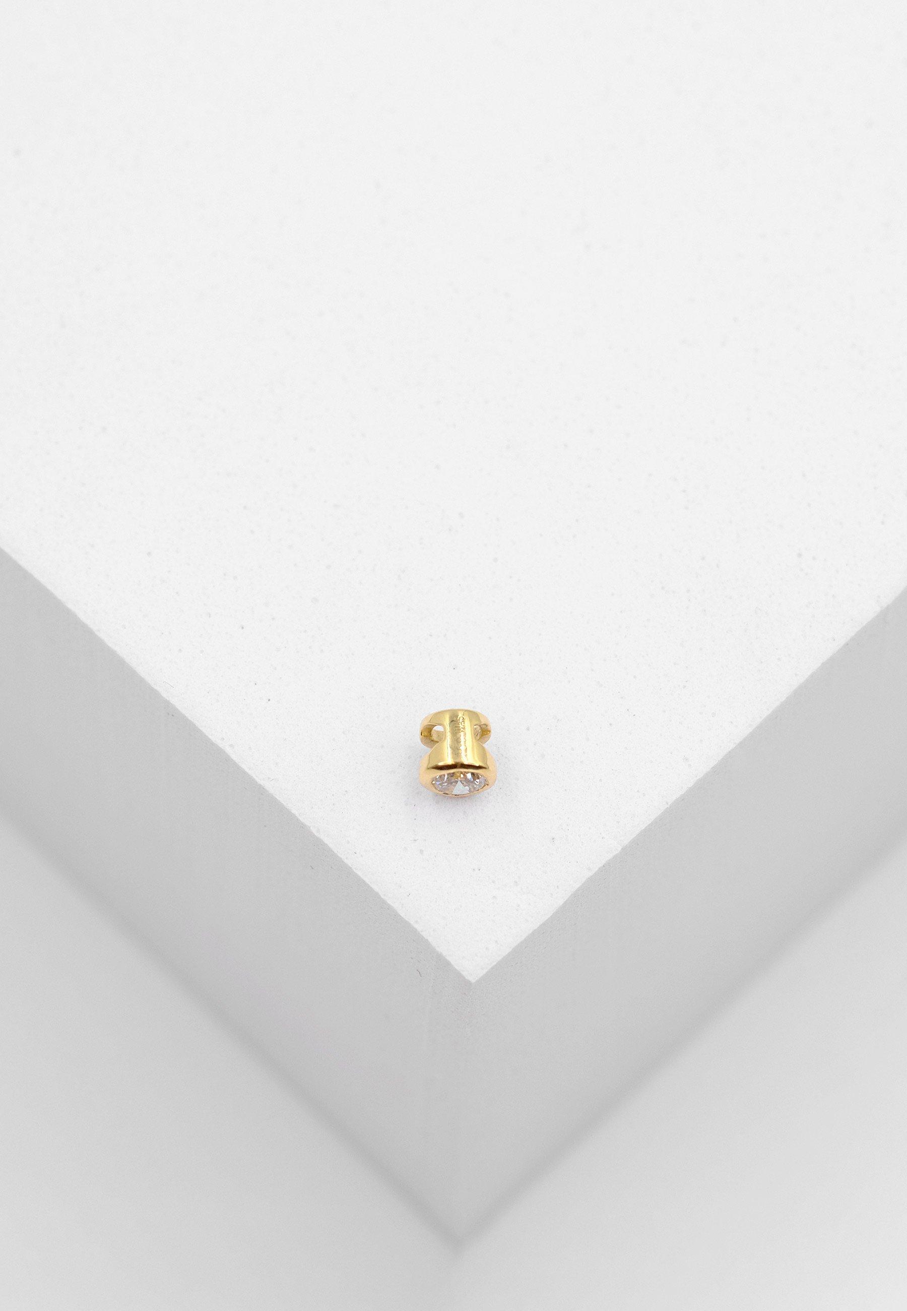 MUAU Schmuck  Solitär Anhänger Zargenfassung Gelbgold 750 Diamant 0.10ct. 4.5x4.5mm 