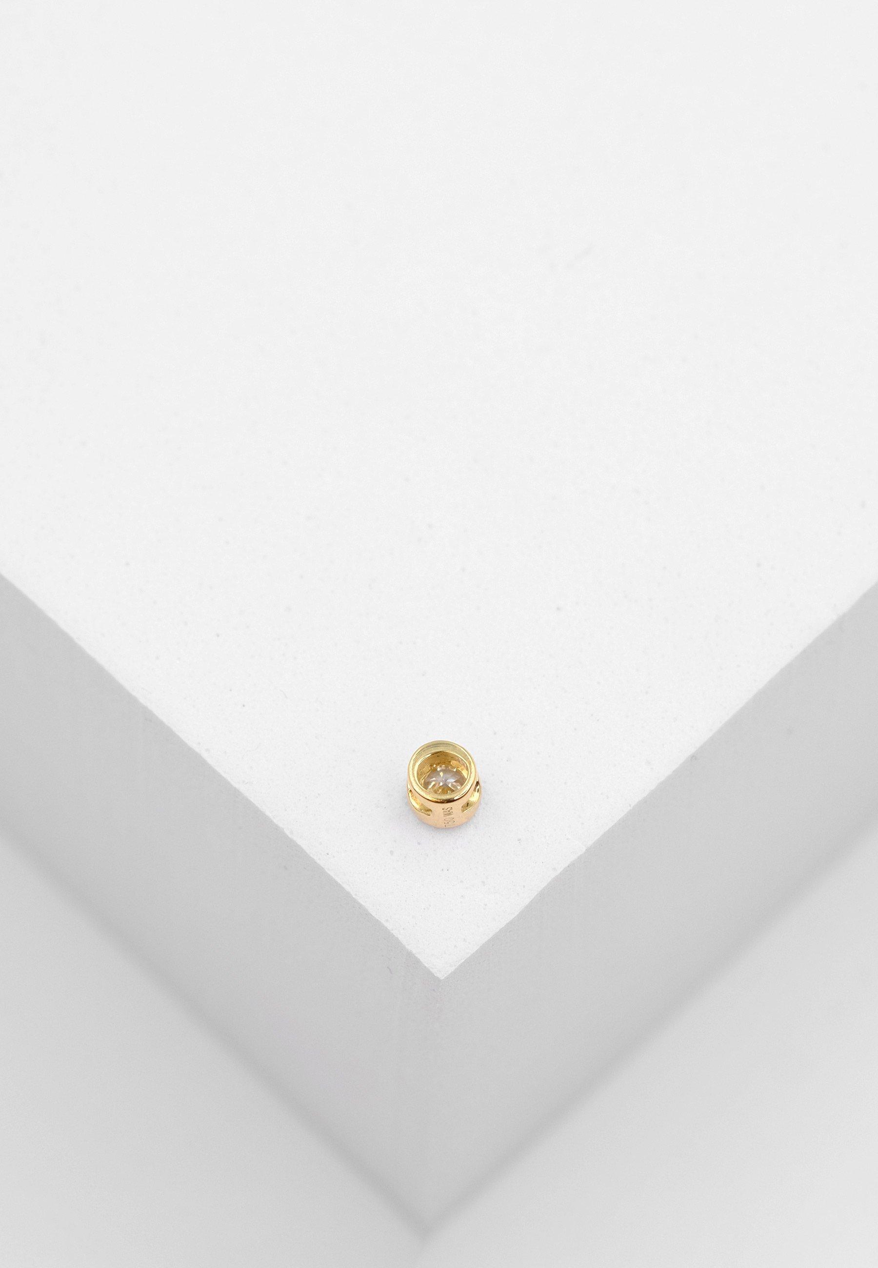 MUAU Schmuck  Solitär Anhänger Zargenfassung Gelbgold 750 Diamant 0.10ct. 4.5x4.5mm 