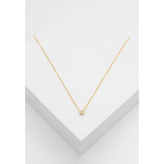 MUAU Schmuck  Solitär Anhänger Zargenfassung Gelbgold 750 Diamant 0.10ct. 4.5x4.5mm 