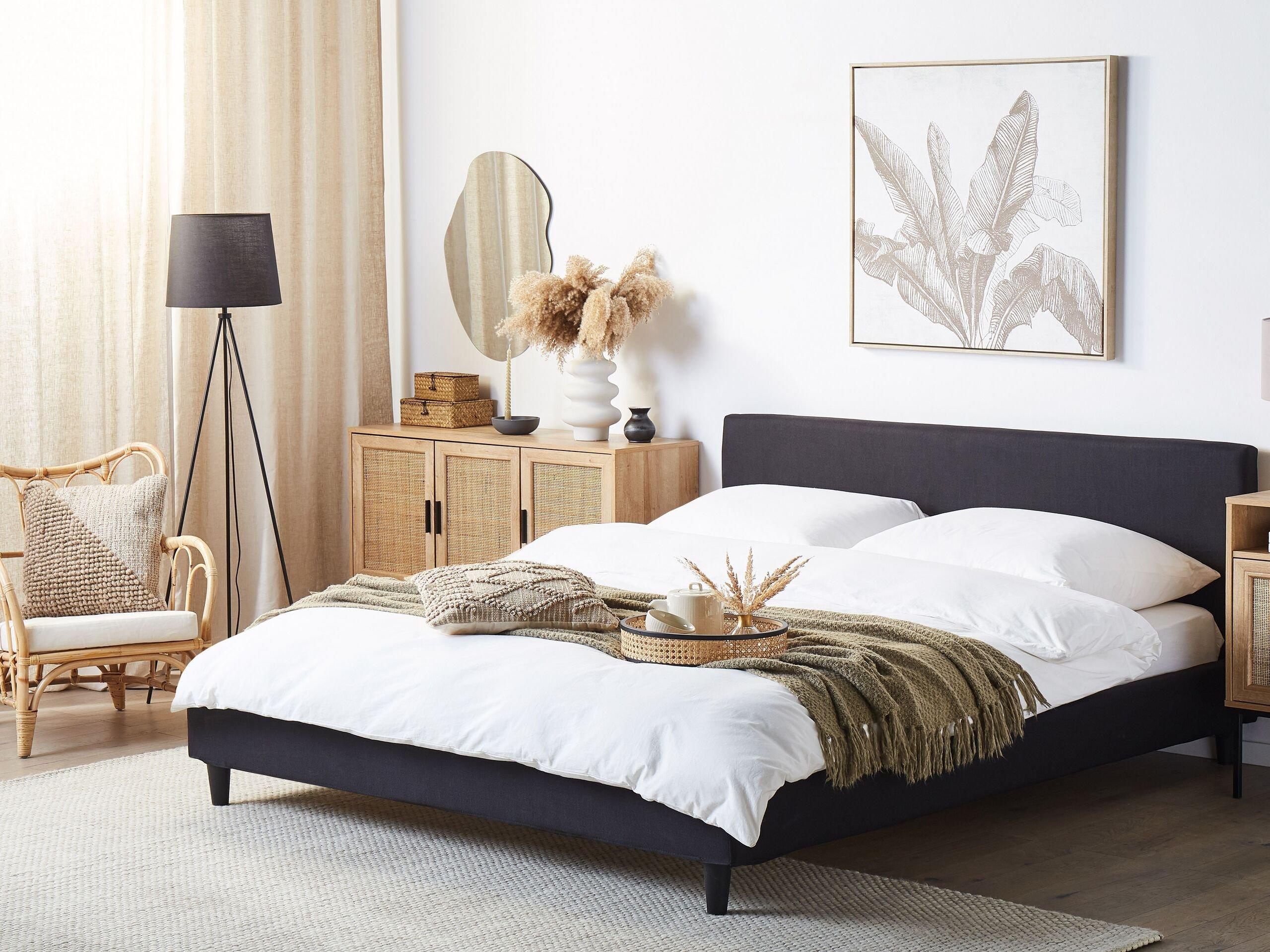 Beliani Bett mit Lattenrost aus Polyester Modern FITOU  