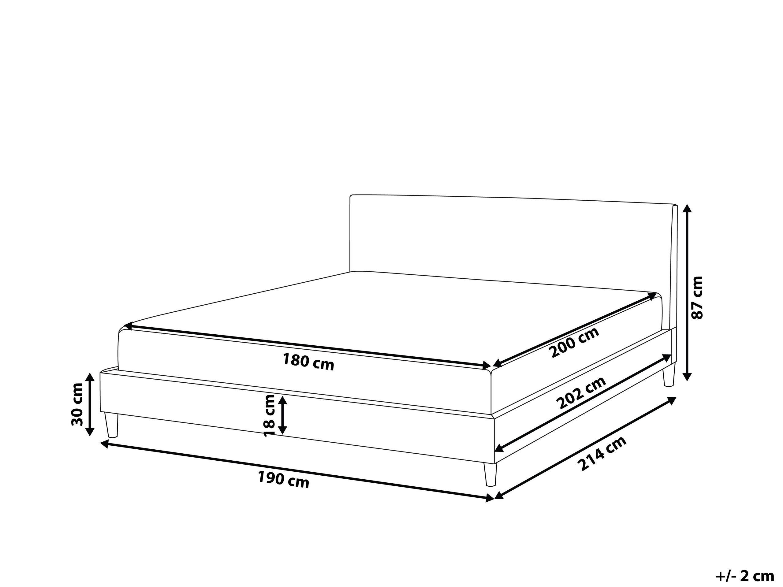 Beliani Letto con rete a doghe en Poliestere Moderno FITOU  