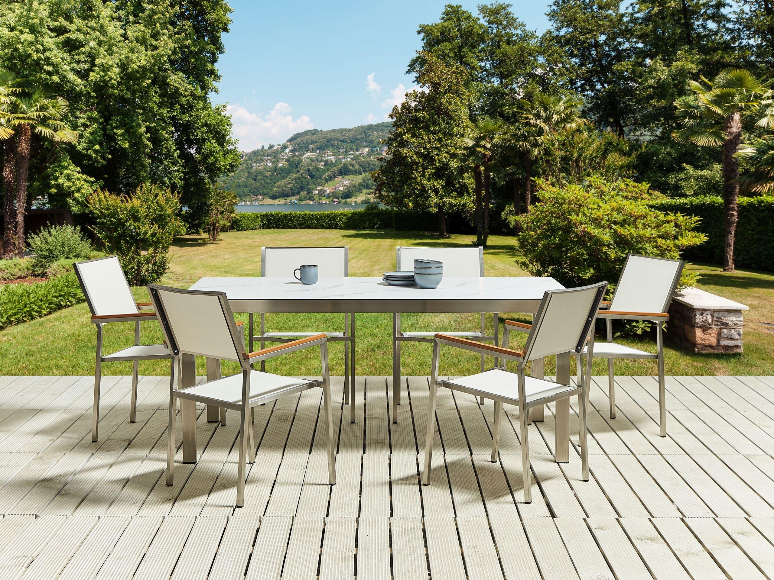 Beliani Table de jardin en Verre de sécurité Industriel COSOLETO  