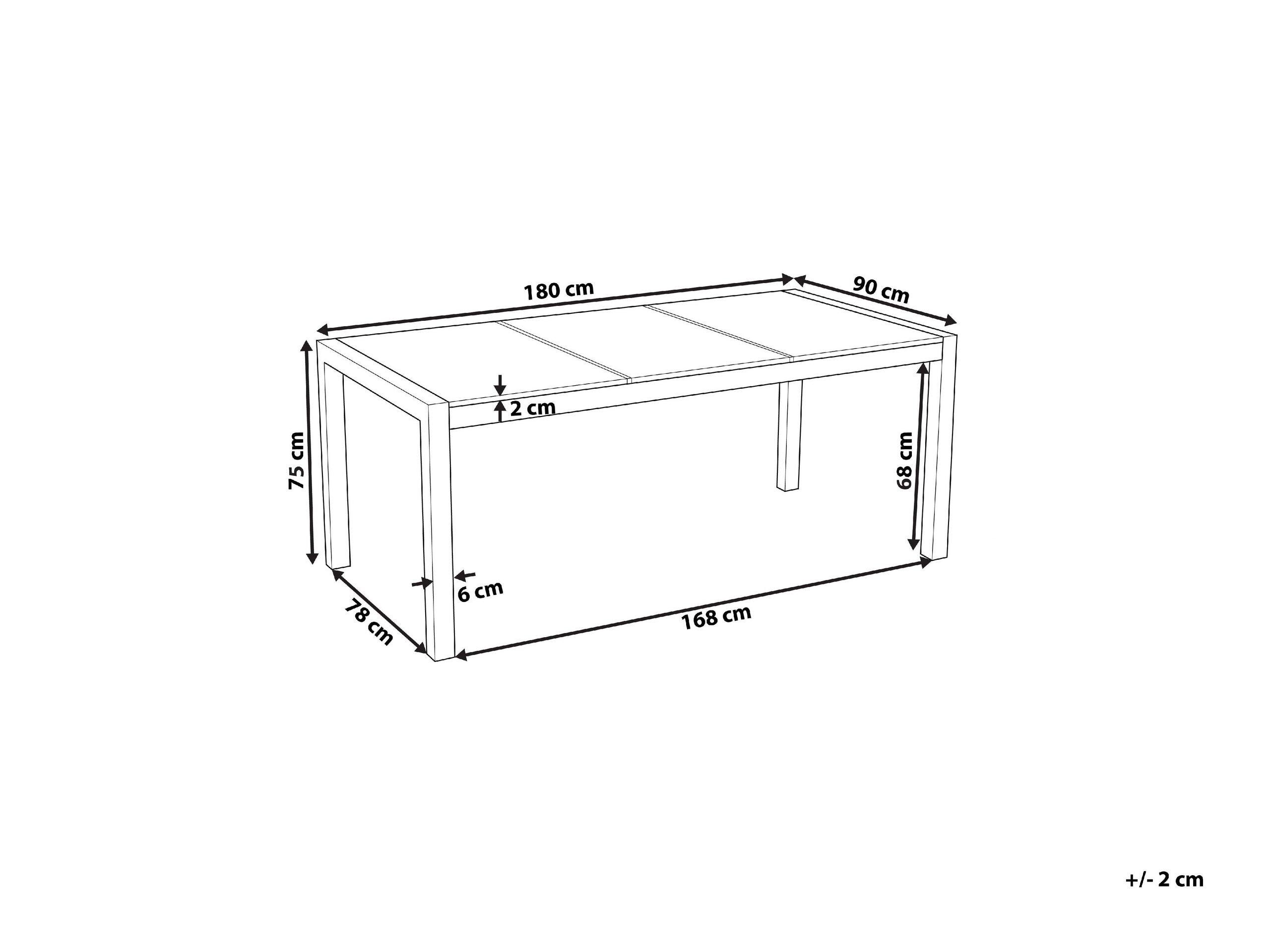 Beliani Gartentisch aus Sicherheitsglas Industriell COSOLETO  