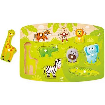 Puzzle à boutons Hape Jungle animals - 9 pièces