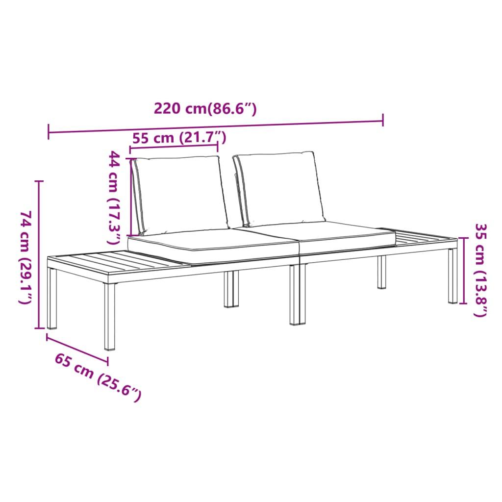 VidaXL Garten sofagarnitur aluminium  