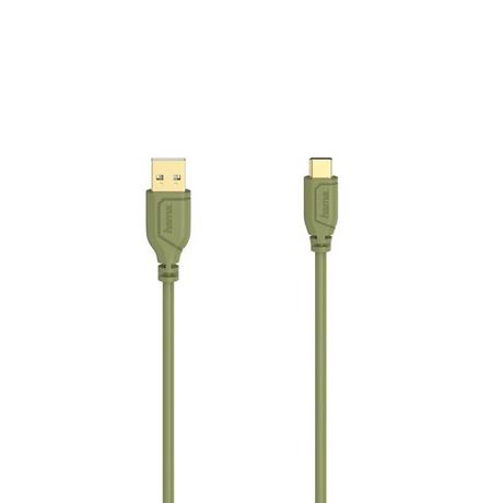 hama  Flexi-Slim câble USB 0,75 m USB 2.0 USB C USB A Vert 