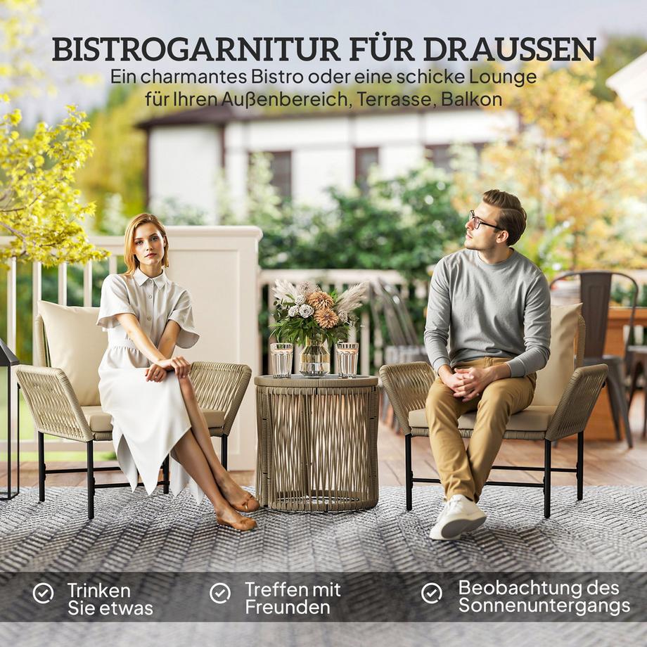 Outsunny Rattan Gartenmöbel-Set  