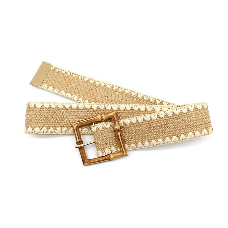 VIMODA Ceinture tressée en paille avec boucle en paille  