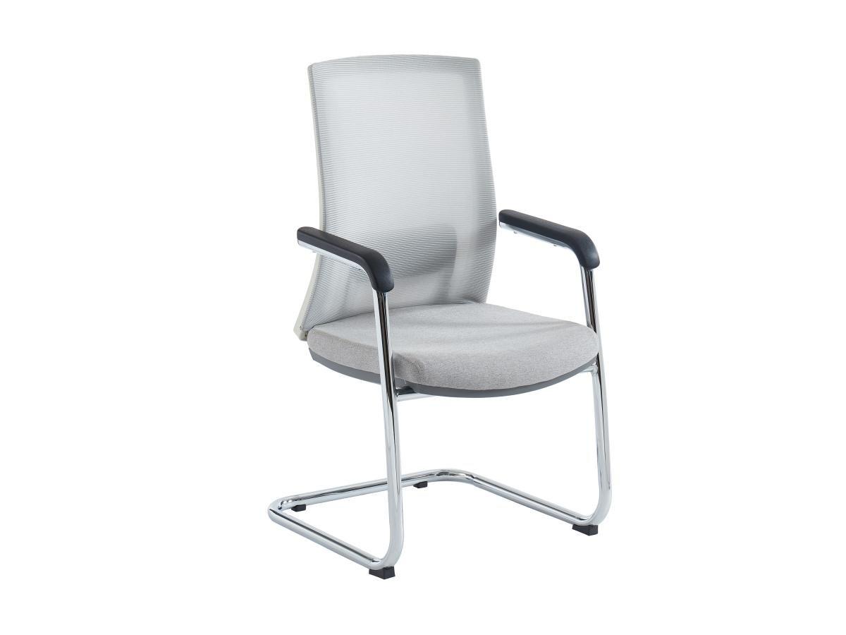 Vente-unique Chaise de réunion professionnelle Tissu métal chromé RULIO  