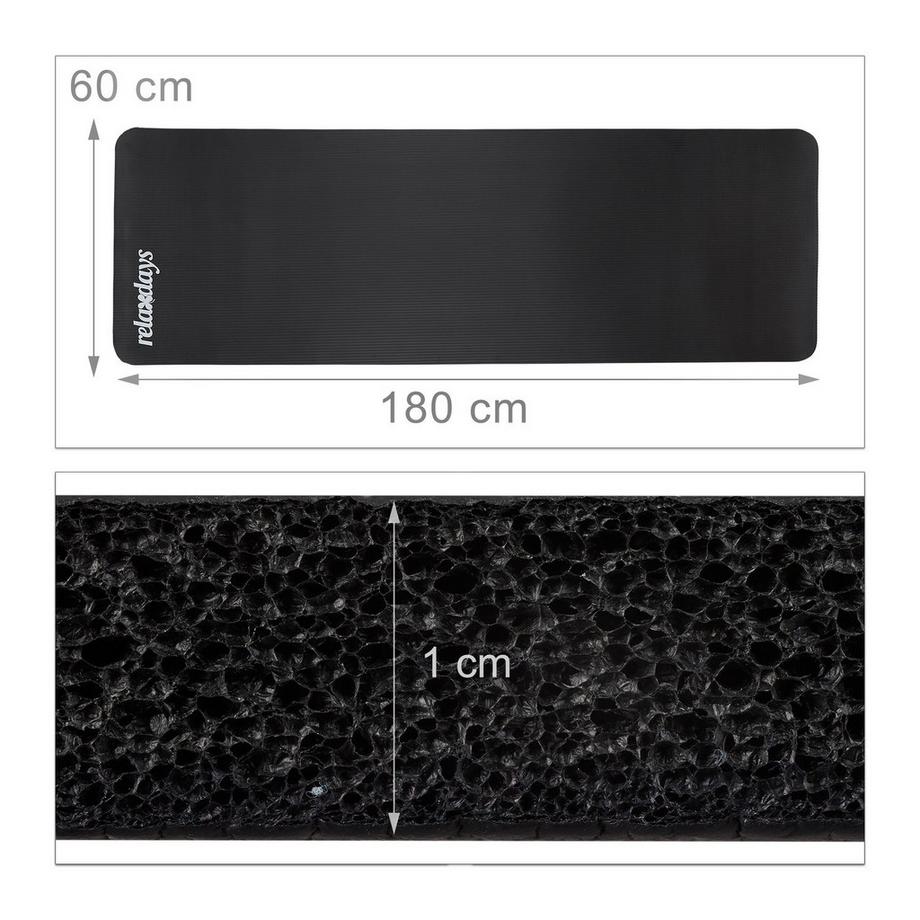 B2X  Tapis de yoga de 1 cm d'épaisseur de couleur unie 