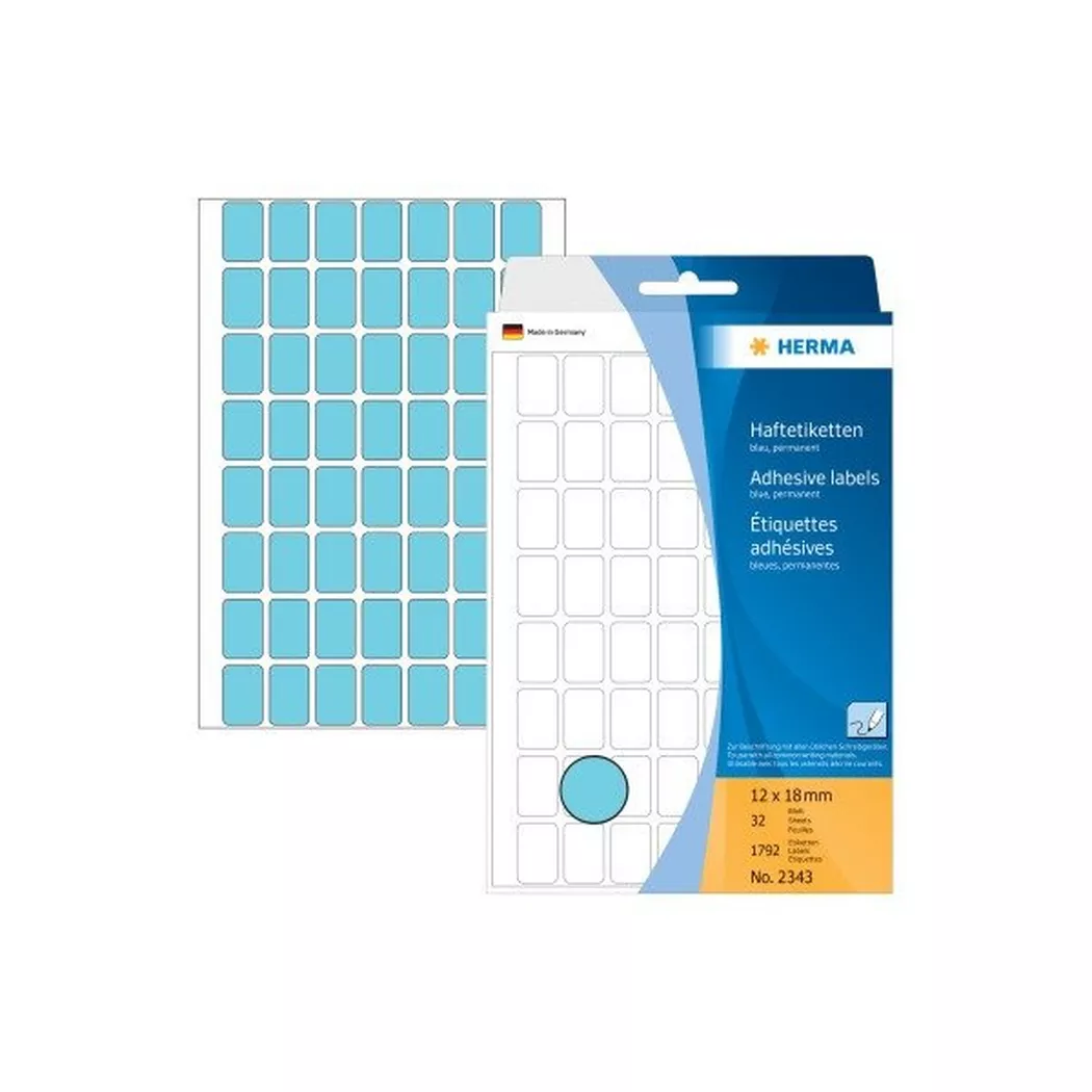 HERMA – Etiketten 12×18mm 2343 blau 1792 Stück, One Size