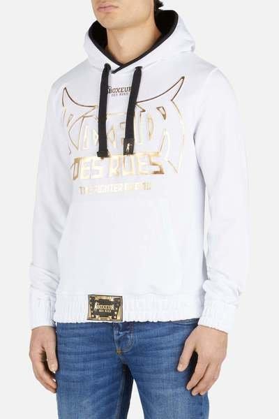 Image of Kapuzenpullover Dragon Print Herren Weiss XL