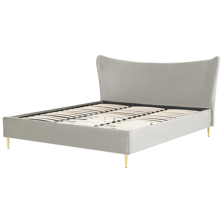 Beliani Lit à lattes en Velours Moderne CHALEIX  