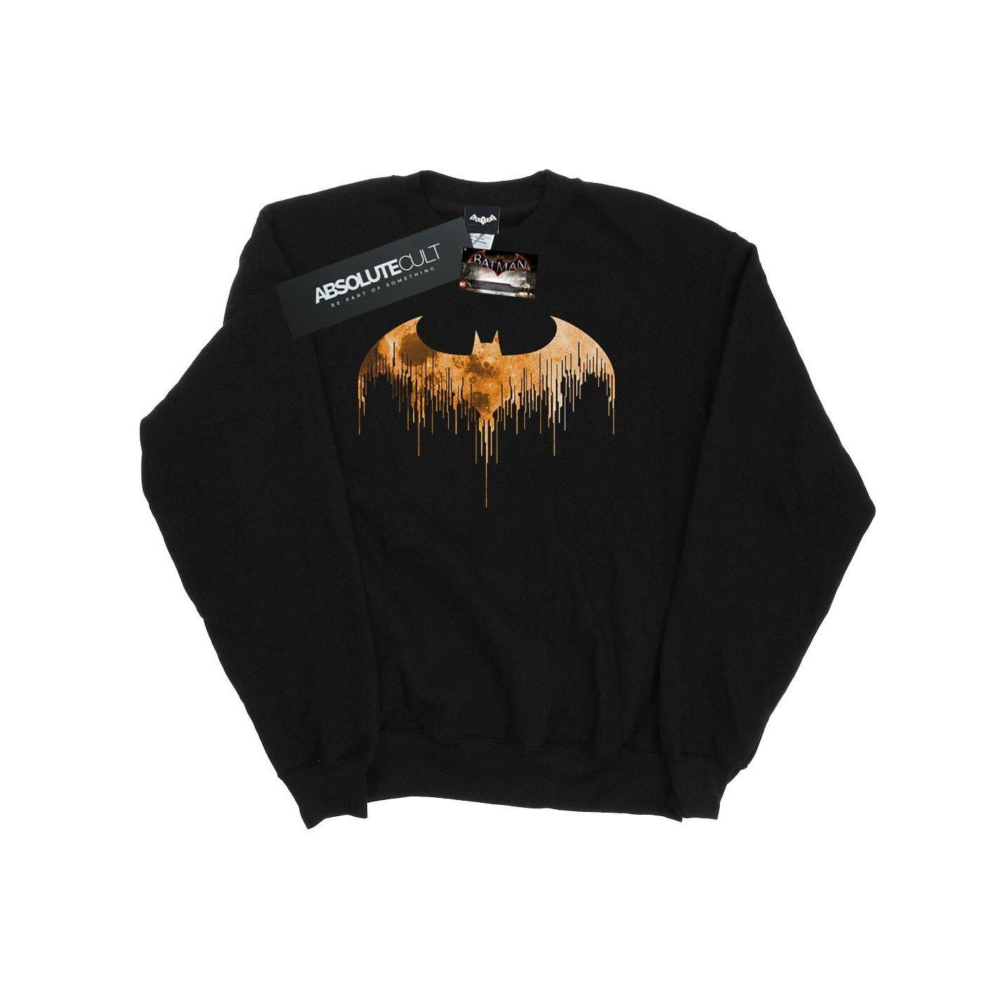 Image of Batman Arkham Knight Halloween Moon Logo Fill Sweatshirt Herren Schwarz XXL