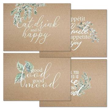 Papiertischset PLEASURE 4 Sujets à 12 Blatt