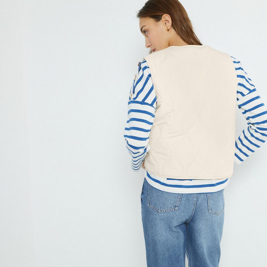 La Redoute Collections Steppgilet mit Druckknöpfen  