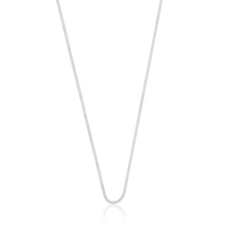 MUAU Schmuck  Collier queue de renard en or blanc 750, 1,2mm, 40cm 