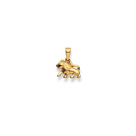 MUAU Schmuck  Pendentif signe du zodiaque lion en or jaune 750, 16x12mm 