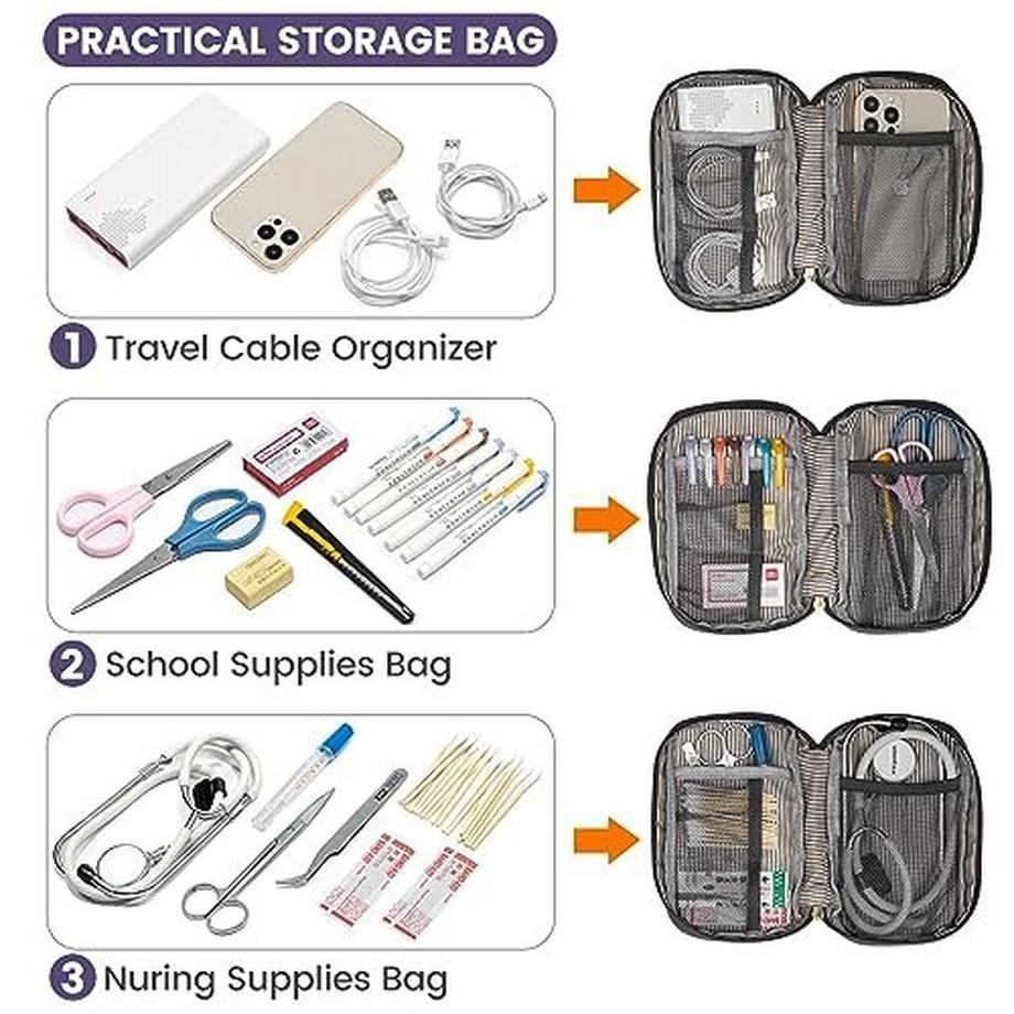 Only-bags.store Sac à dos pour ordinateur portable 15.6 pouces avec pochette pour câble de données  