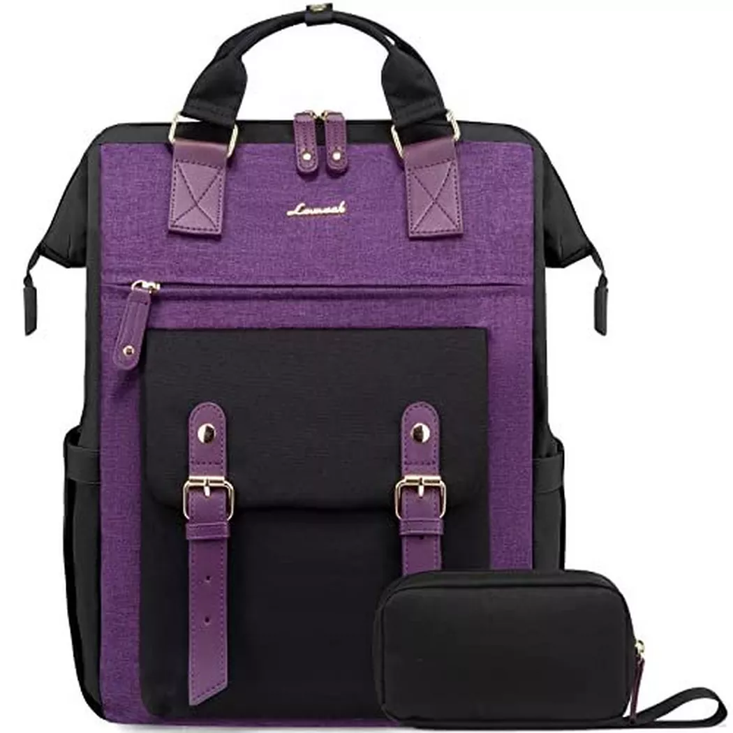 Only-bags.store - Rucksack, 15,6 Zoll Laptoptasche Schulrucksack Teenager Arbeitstasche Groß mit Datenkabel-Beutel,, für Damen, Violett, Größe Onesize