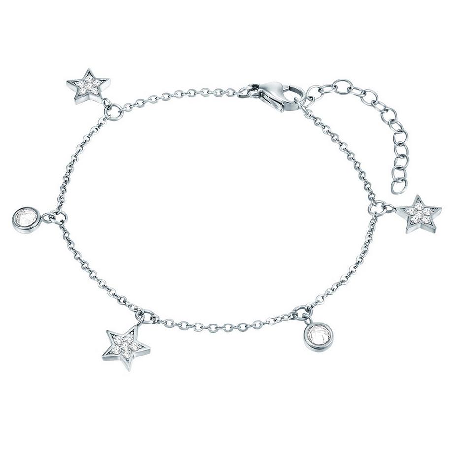 Armband Edelstahl Preciosa weiß
