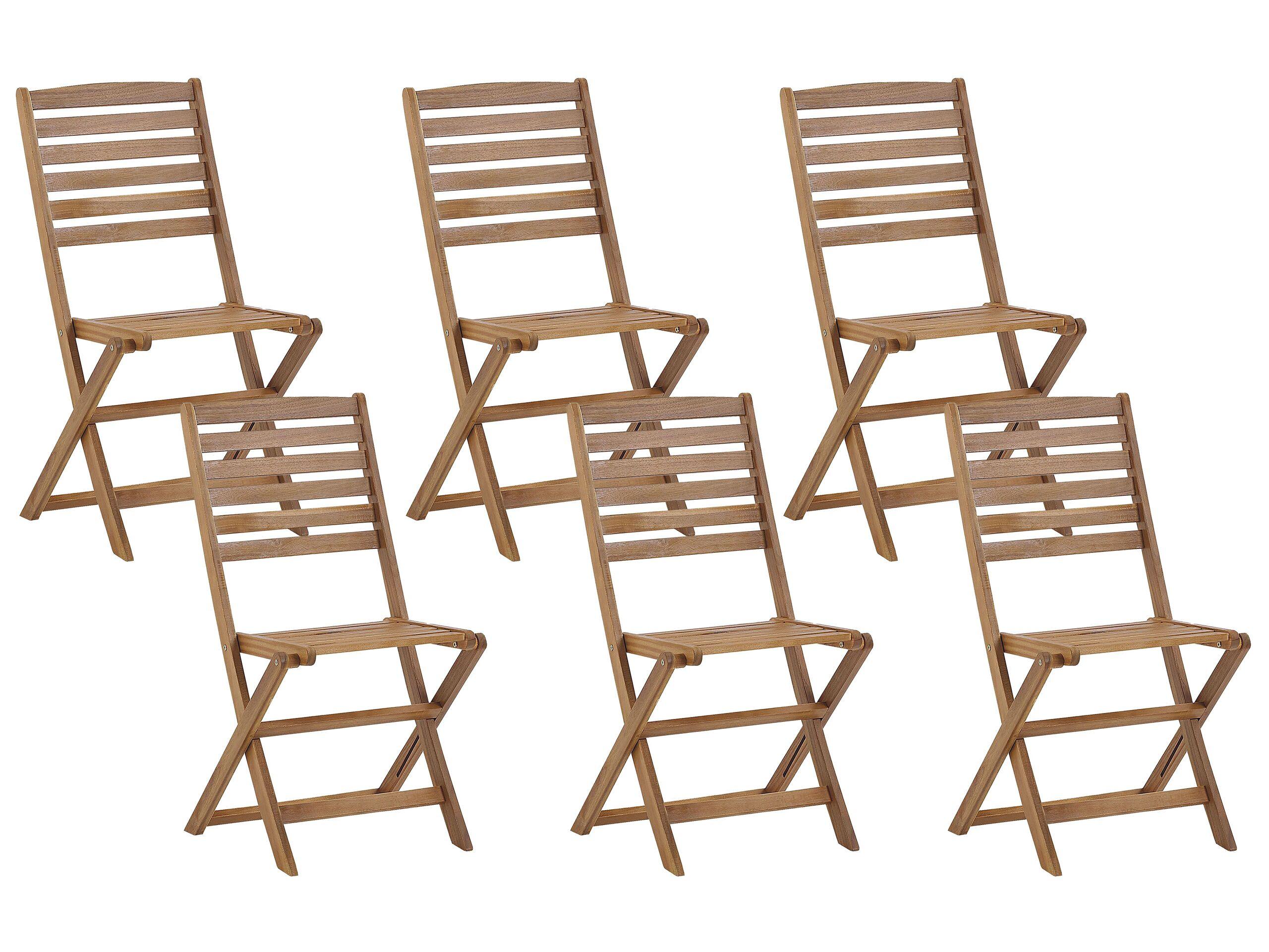 Image of Set mit 6 Stühlen aus Akazienholz Modern TOLVE Set mit 6 Stühlen aus Akazienholz Modern TOLVE