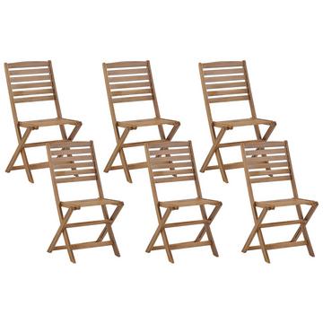 Lot de 6 chaises en Acacia Moderne TOLVE