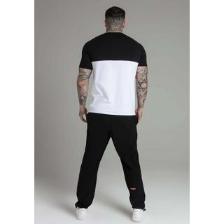 Sik Silk  T-shirt Cut and Sew T-Shirt in Black, White 