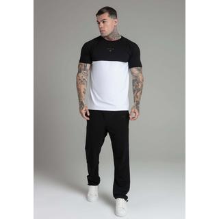 Sik Silk  T-shirt Cut and Sew T-Shirt in Black, White 