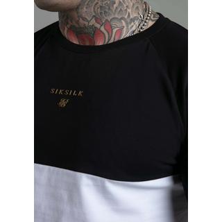 Sik Silk  T-shirt Cut and Sew T-Shirt in Black, White 