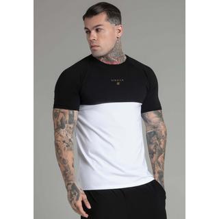 Sik Silk  T-shirt Cut and Sew T-Shirt in Black, White 