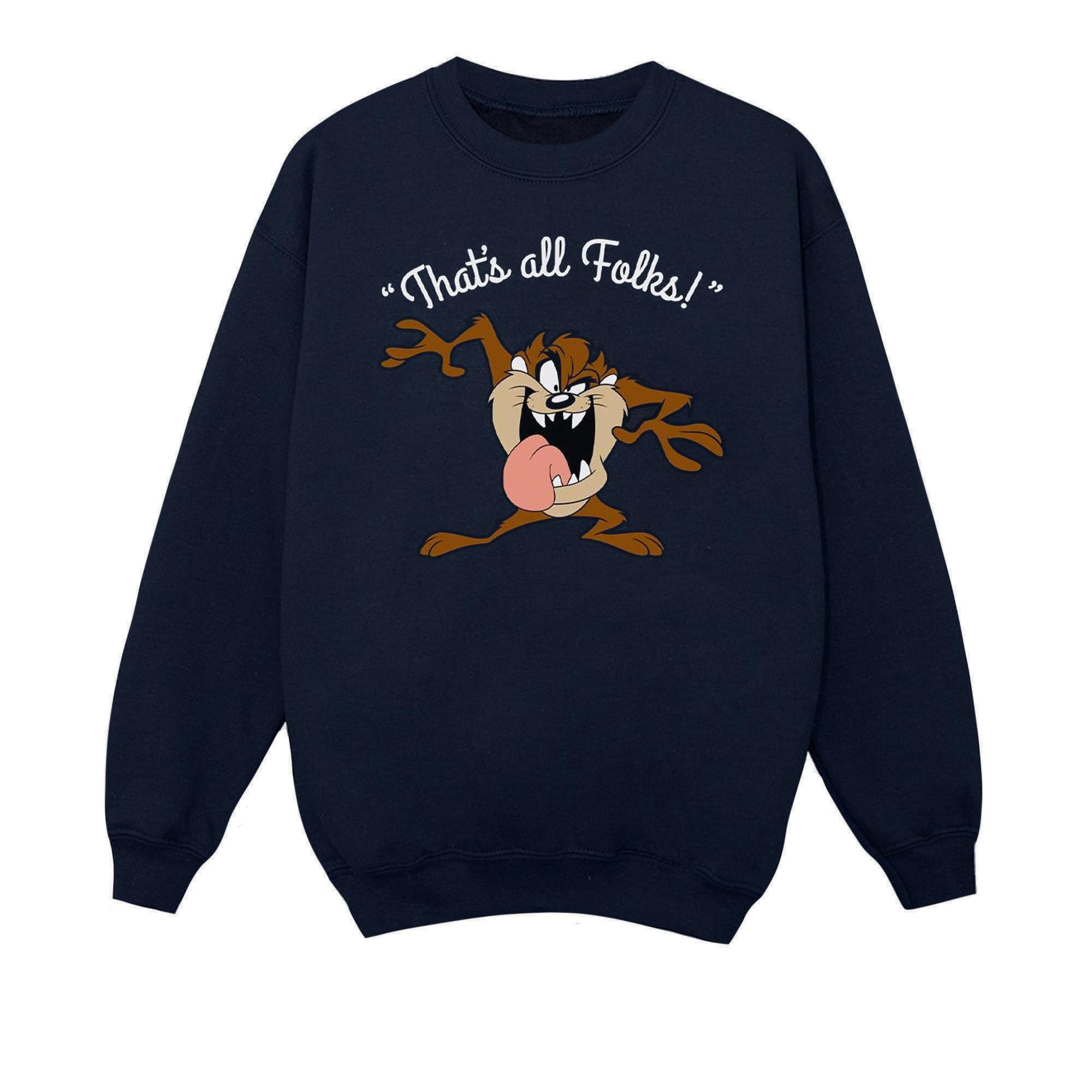 Image of That's All Folks Sweatshirt Unisex Marine 140/146