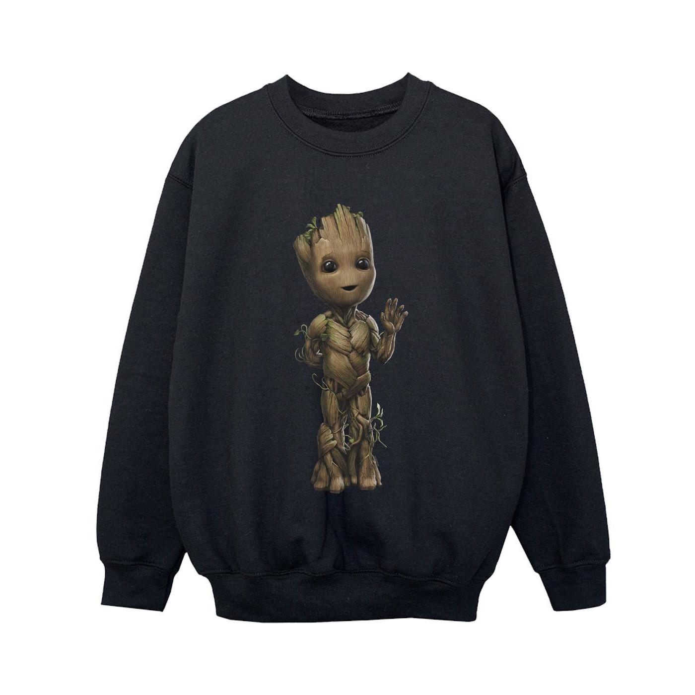 Image of I Am Groot Wave Pose Sweatshirt Jungen Schwarz 152-158
