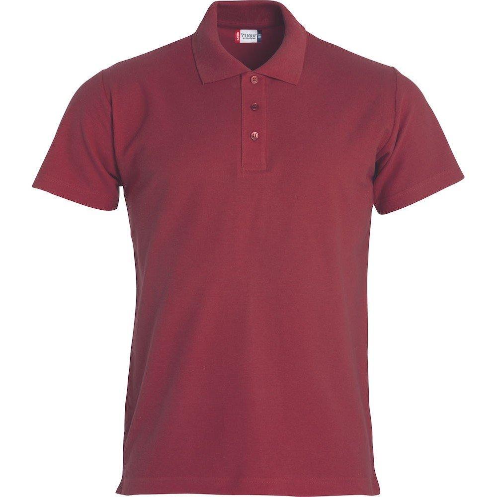 Image of Basic Poloshirt Herren Weinrot M