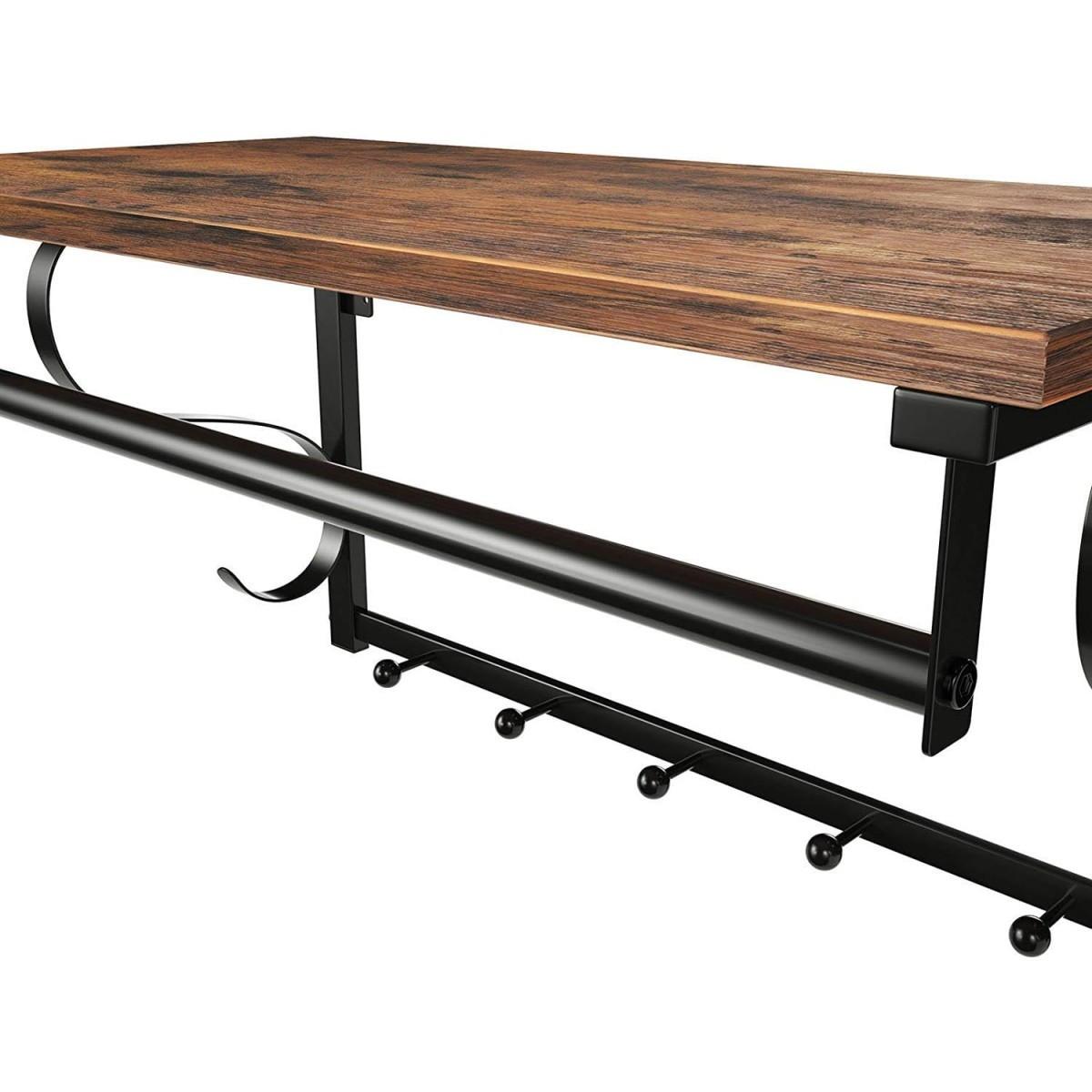 Northio Mensola LOFT in legno con appendiabiti  