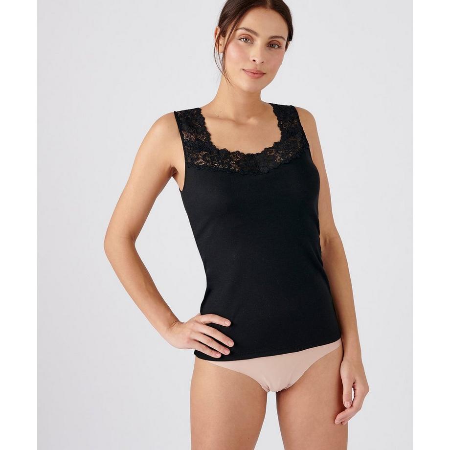 Damart Thermolactyl Seidig weiches Spitzen-Tanktop  