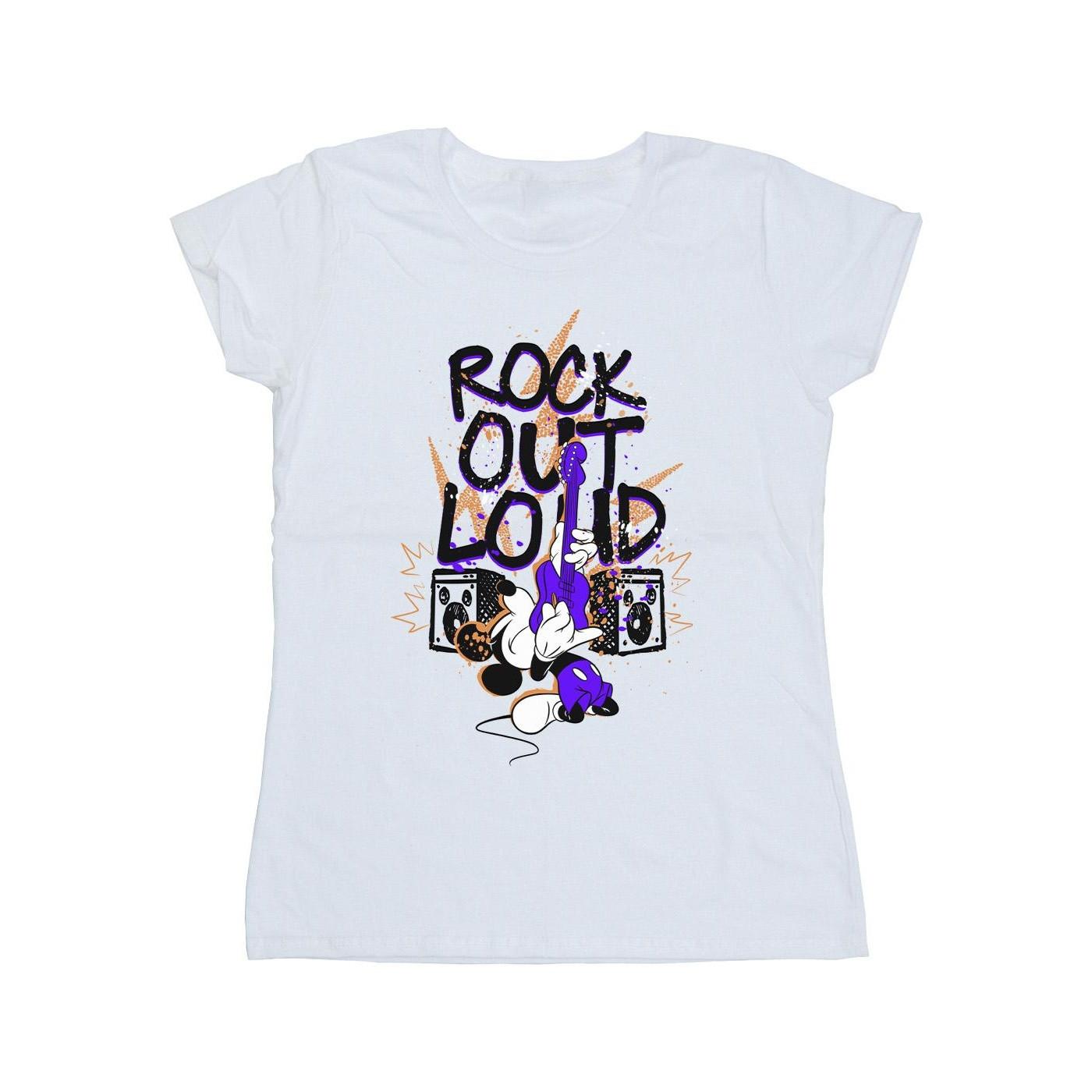 Image of Mickey Mouse Rock Out Loud Tshirt Damen Weiss M