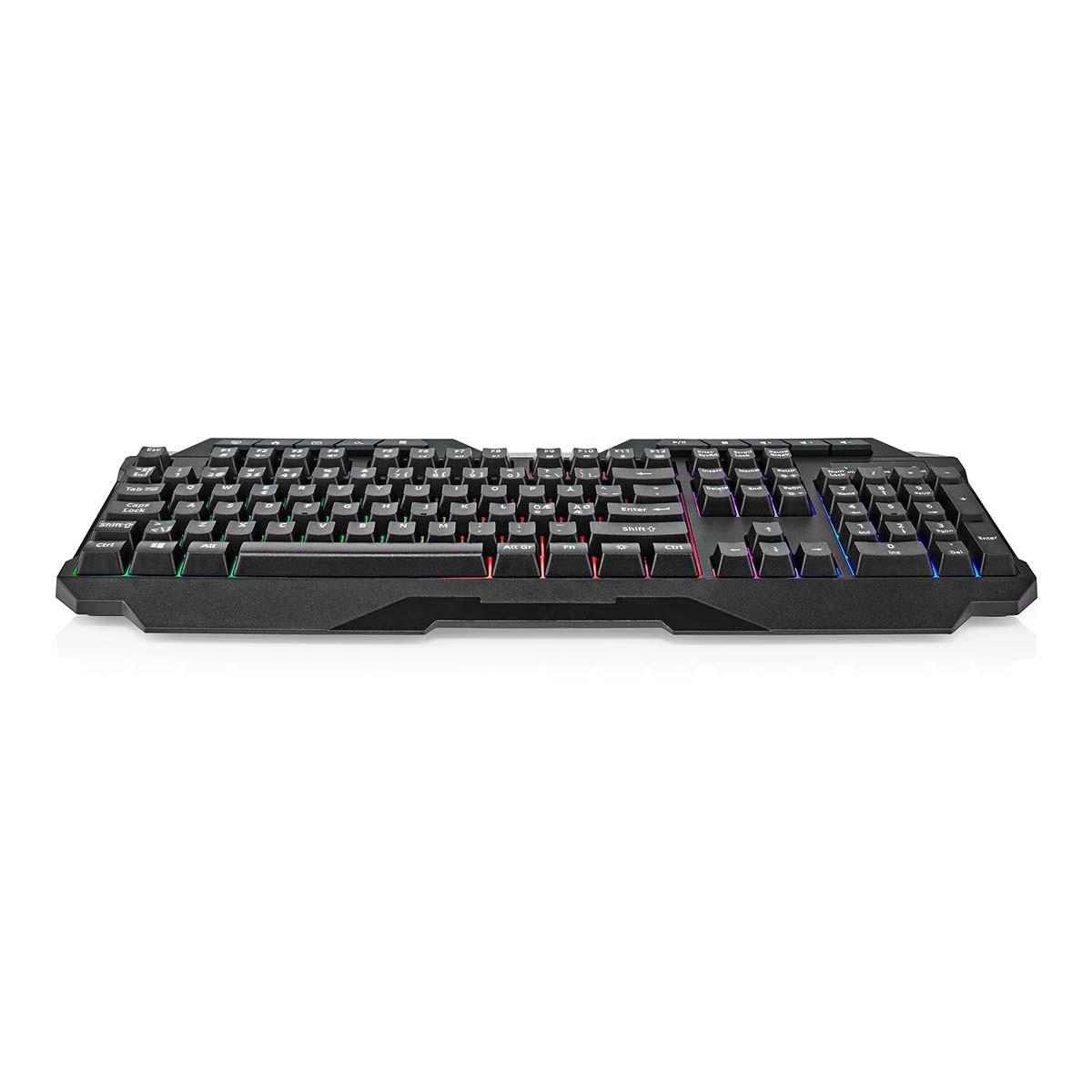 Nedis  Kabelgebundene Gaming-Tastatur | USB Typ-A | Membrantasten | LED | QWERTY | ND-Layout | USB-Stromversorgung | Stromkabellänge: 1,30 m | Multimedia 