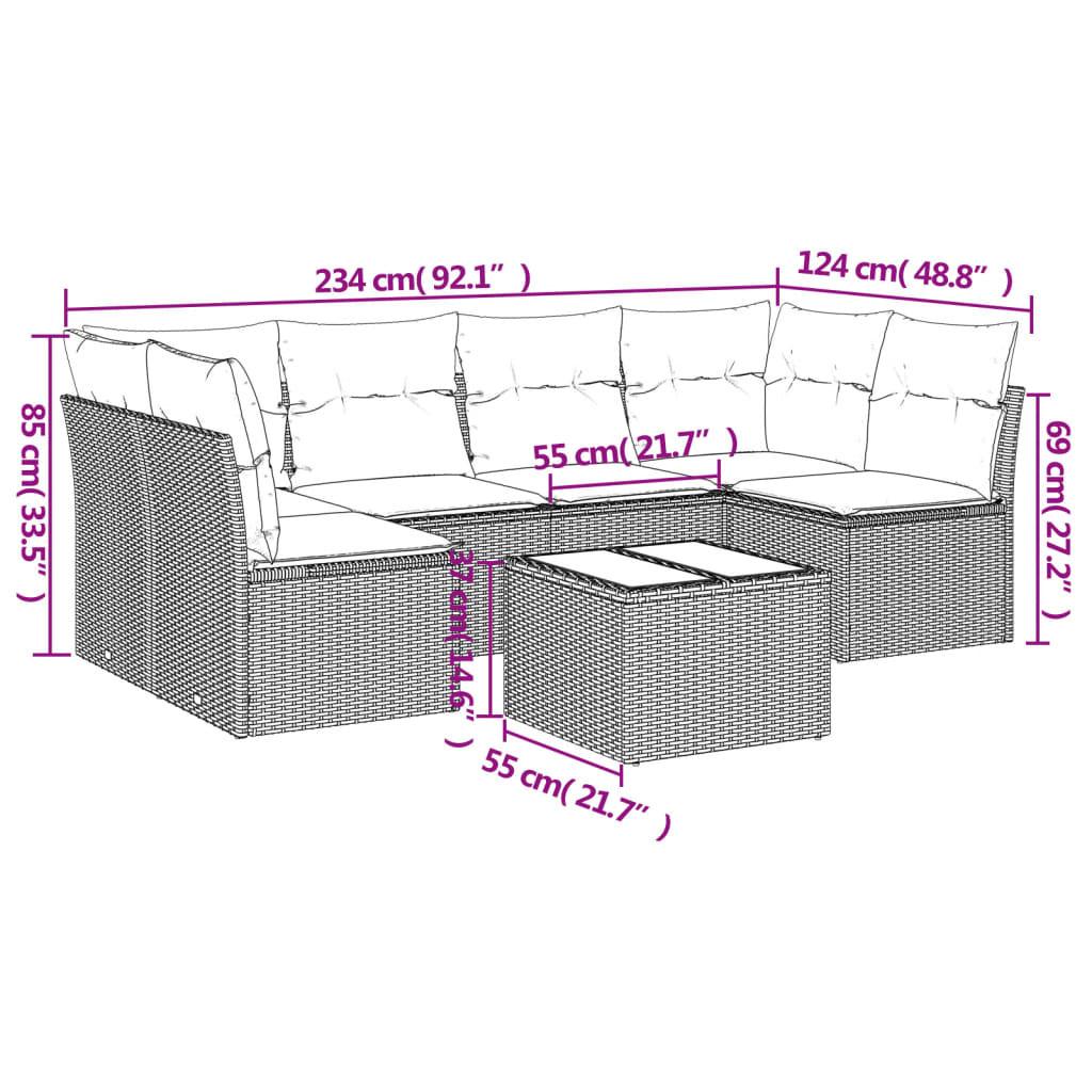 VidaXL Ensemble de canapés de jardin rotin synthétique  