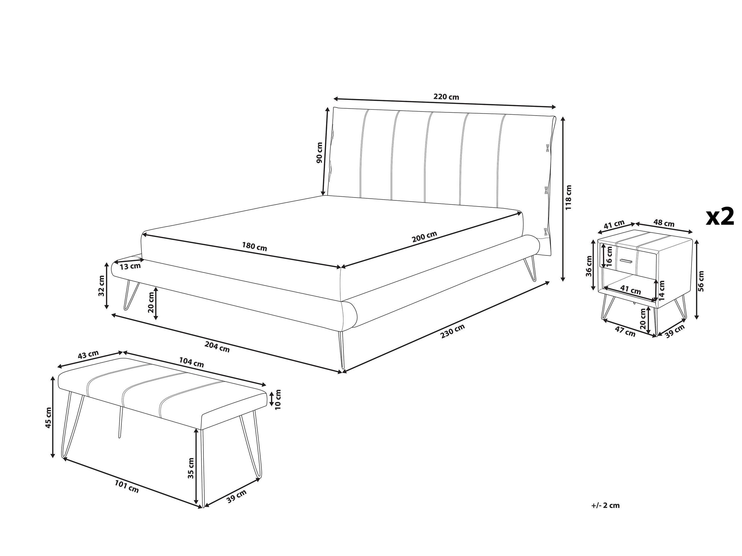 Beliani Ensemble de chambre en Cuir PU BETIN  