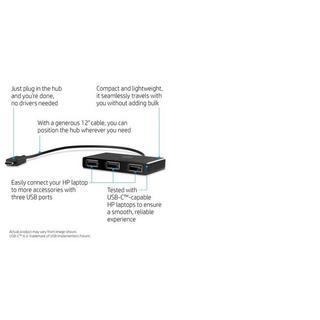 Hewlett-Packard  Hub USB-C to USB-A 