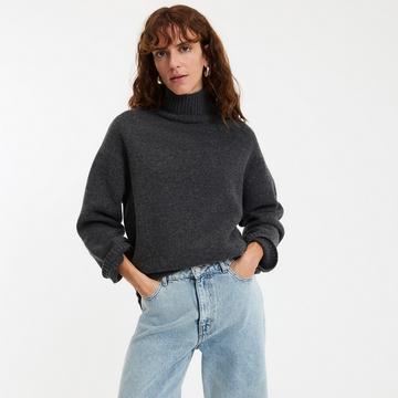 Pull col montant en laine