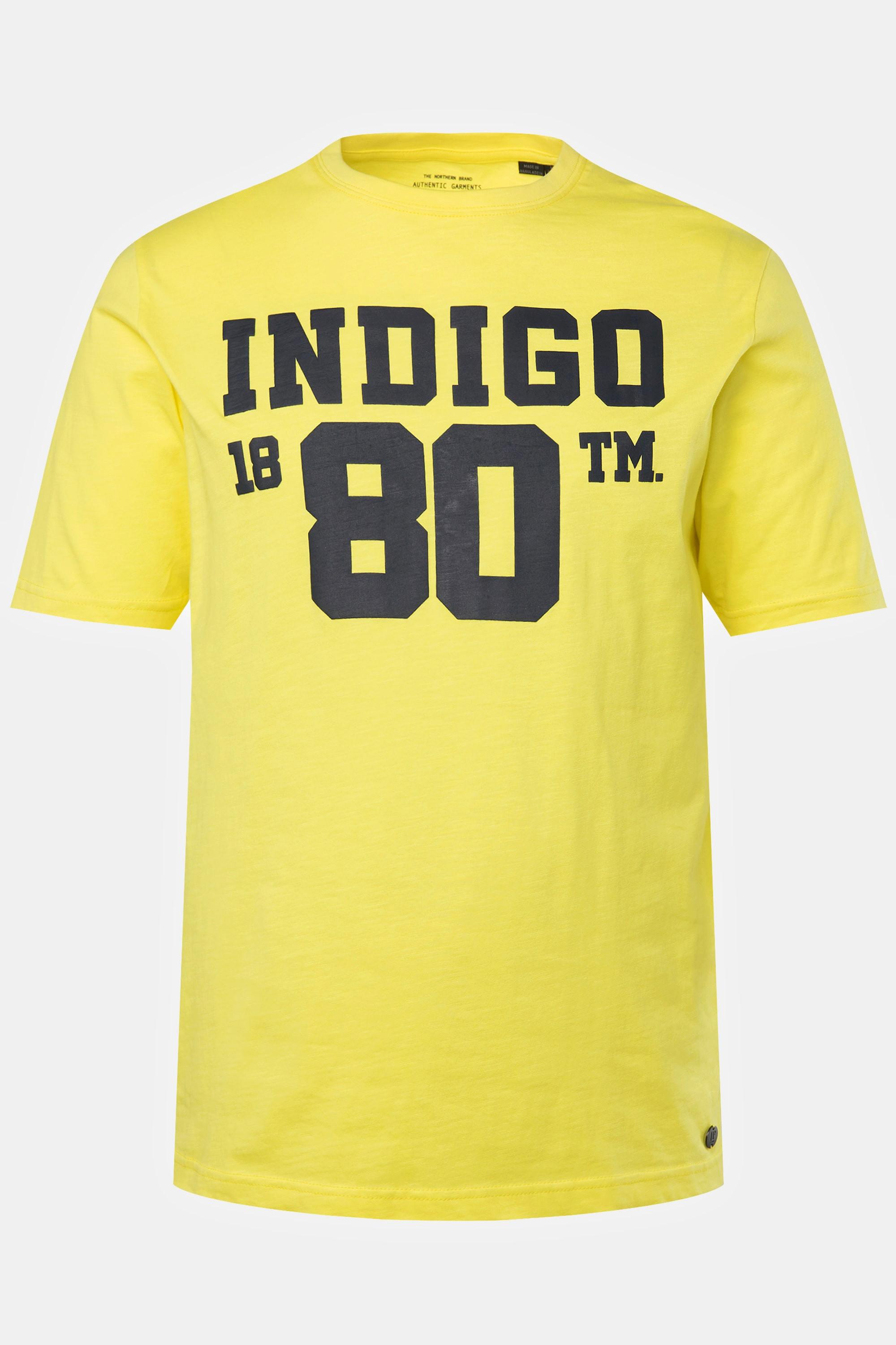 JP1880  T-shirt con mezze maniche, stampa sul petto e scollo a girocollo, fino alla tg. 8XL 