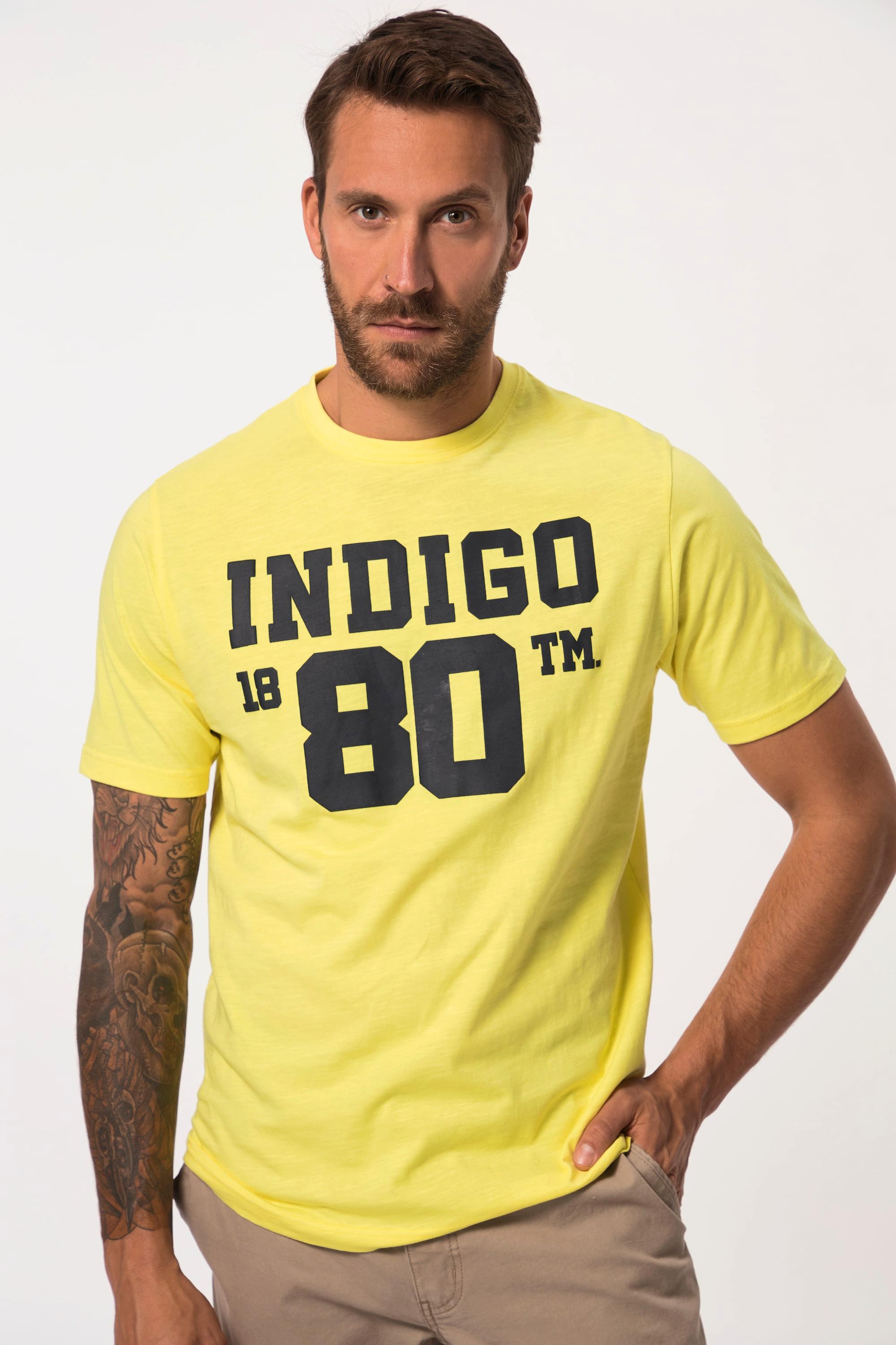 JP1880  T-shirt con mezze maniche, stampa sul petto e scollo a girocollo, fino alla tg. 8XL 