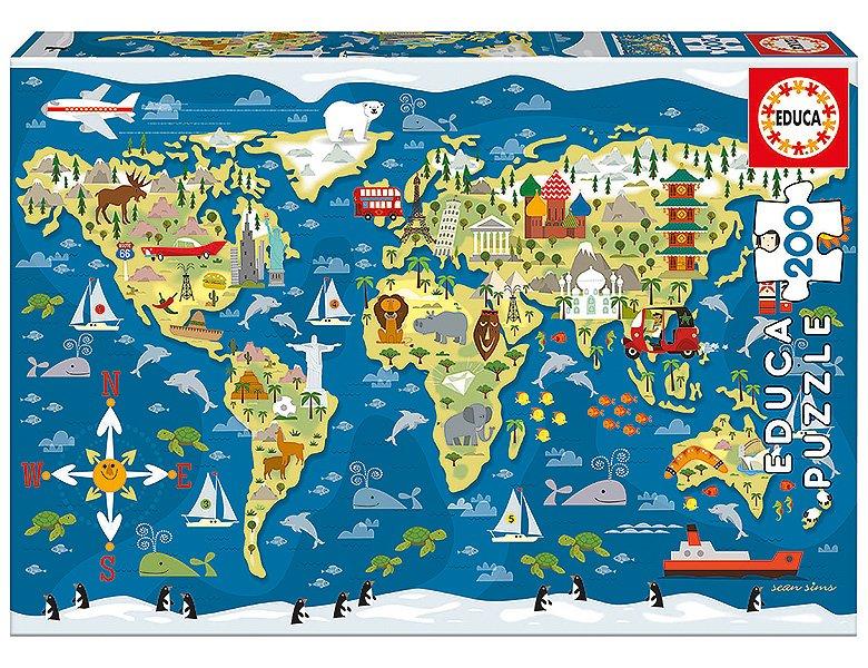 Image of Puzzle Weltkarte (200Teile)