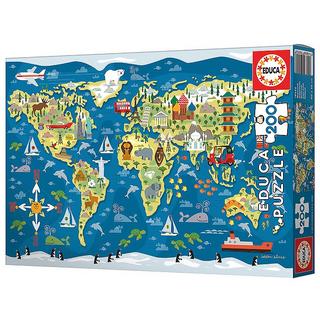 Educa  Puzzle Weltkarte (200Teile) 