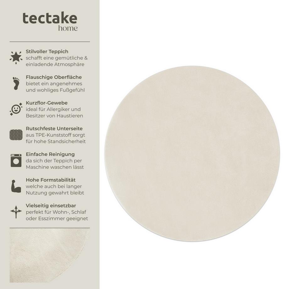 Tectake Kurzflorteppich Soft Zone verschiedene Größen und Farben flauschige Oberfläche  